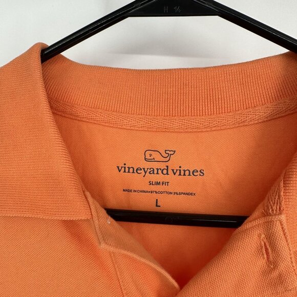 Vineyard Vines Men's Polo Shirt Orange Slim Fit Size Large - Picture 3 of 3